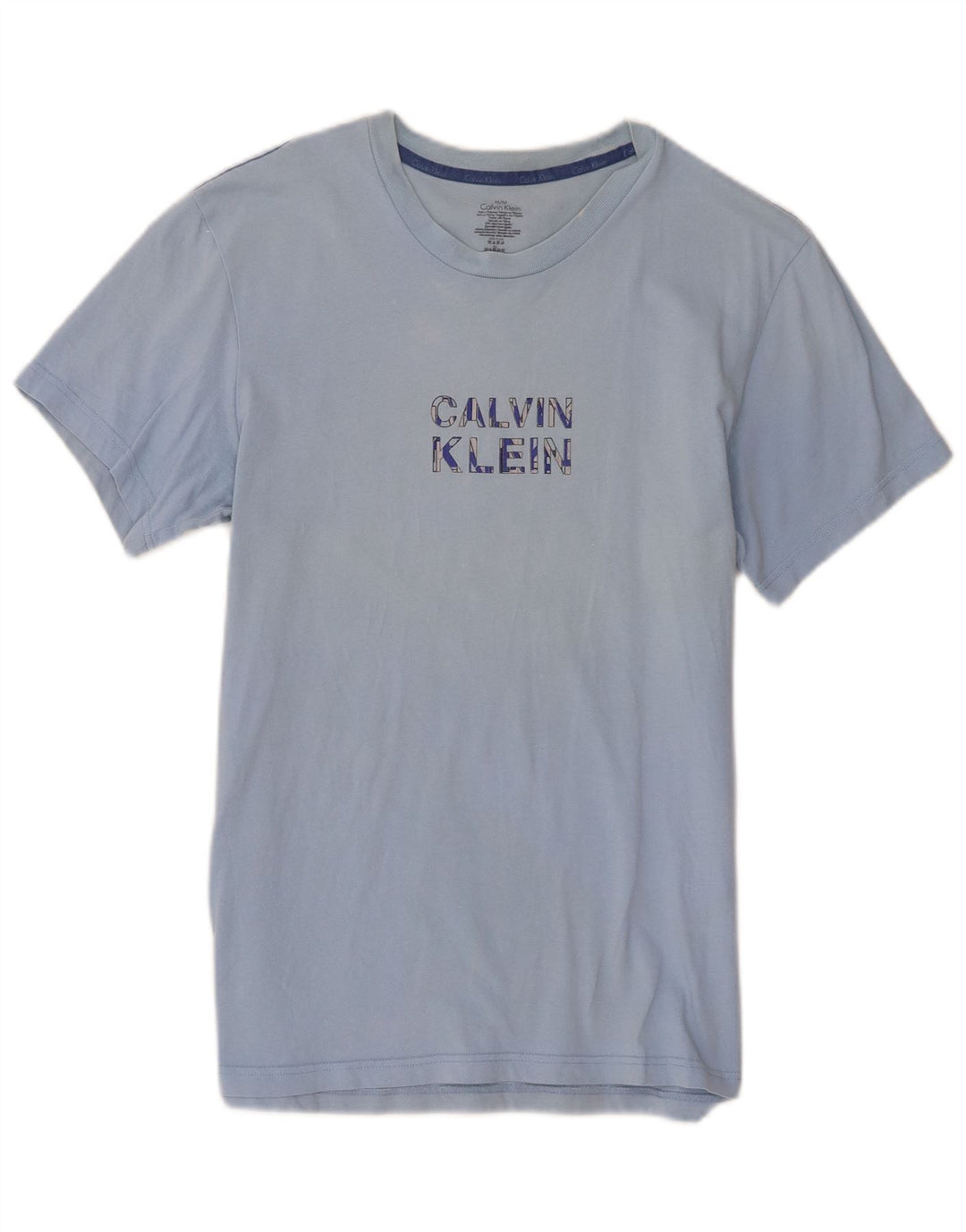 Calvin Klein Mens Graphic T-Shirt Top Medium Blue Cotton