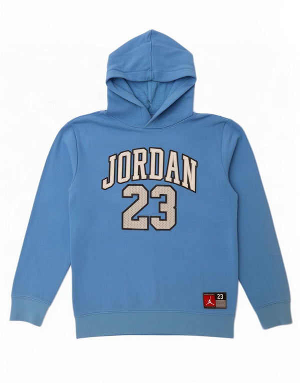 Jordan Boys Graphic Hoodie Jumper 13-14 Years XL Blue Cotton