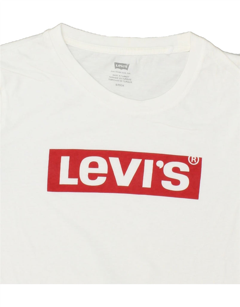 LEVI'S Womens Graphic T-Shirt Top UK 10 Small White Cotton | Vintage Levi's | Thrift | Second-Hand Levi's | Used Clothing | Messina Hembry 