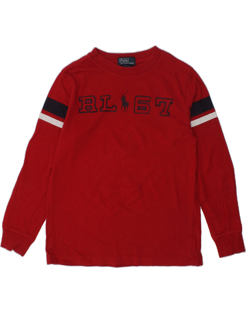 POLO RALPH LAUREN Boys Graphic Top Long Sleeve 6-7 Years Red Striped | Vintage Polo Ralph Lauren | Thrift | Second-Hand Polo Ralph Lauren | Used Clothing | Messina Hembry 