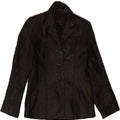 VINTAGE Womens Leather Jacket UK 12 Medium Black Polyester Vintage Vintage and Second-Hand Vintage from Messina Hembry 