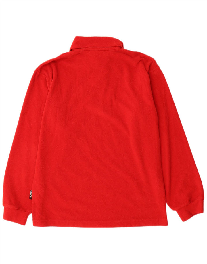 Sergio Tacchini Mens Zip Neck Fleece Jumper Small Red Polyester