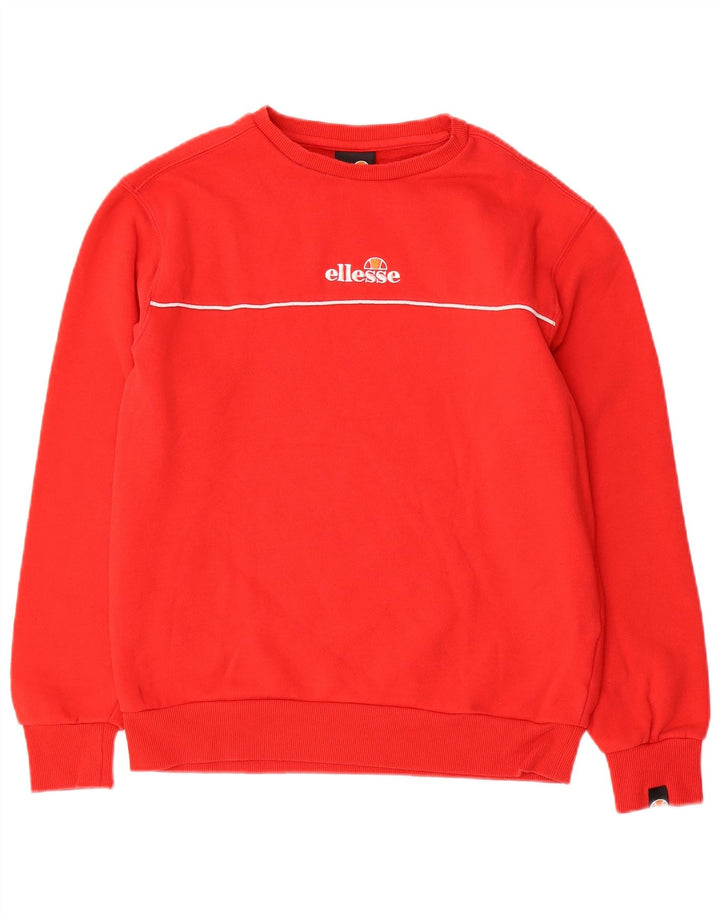 Ellesse Mens Graphic Sweatshirt Jumper Medium Red Cotton Sports