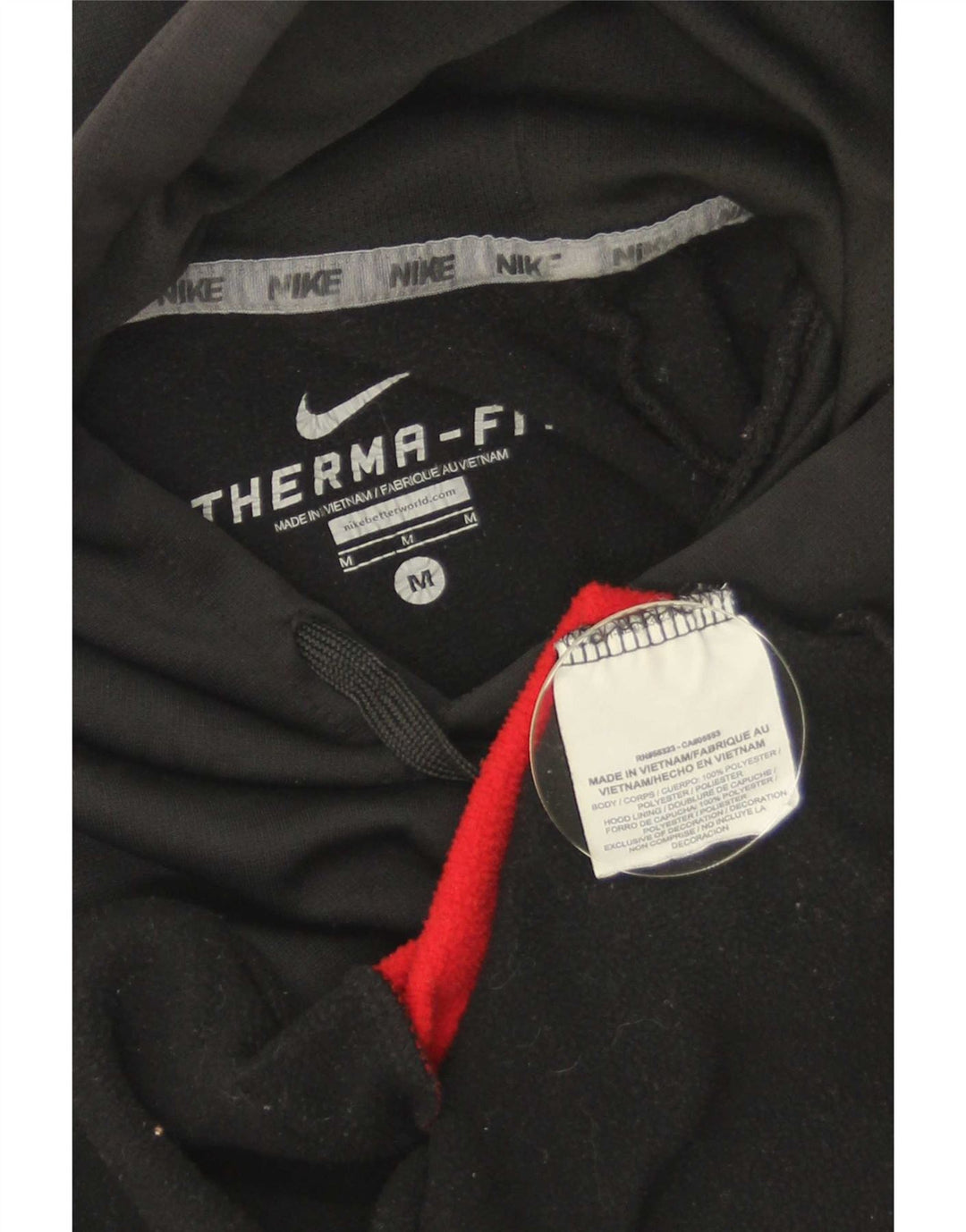 Nike Womens Hoodie Jumper UK 14 Medium Black Colourblock Polyester