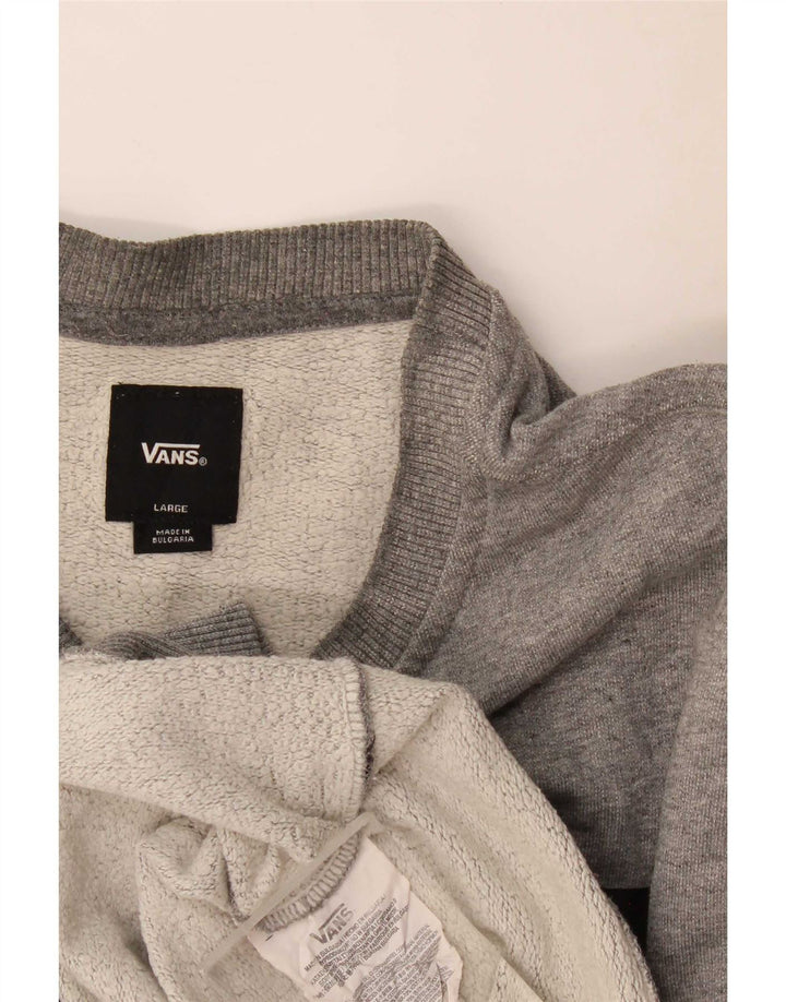 Vans Mens Graphic Sweatshirt Jumper Large Grey Flecked Cotton