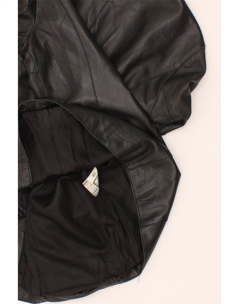 VINTAGE Womens Leather Jacket IT 42 Medium Black Leather Vintage Vintage and Second-Hand Vintage from Messina Hembry 