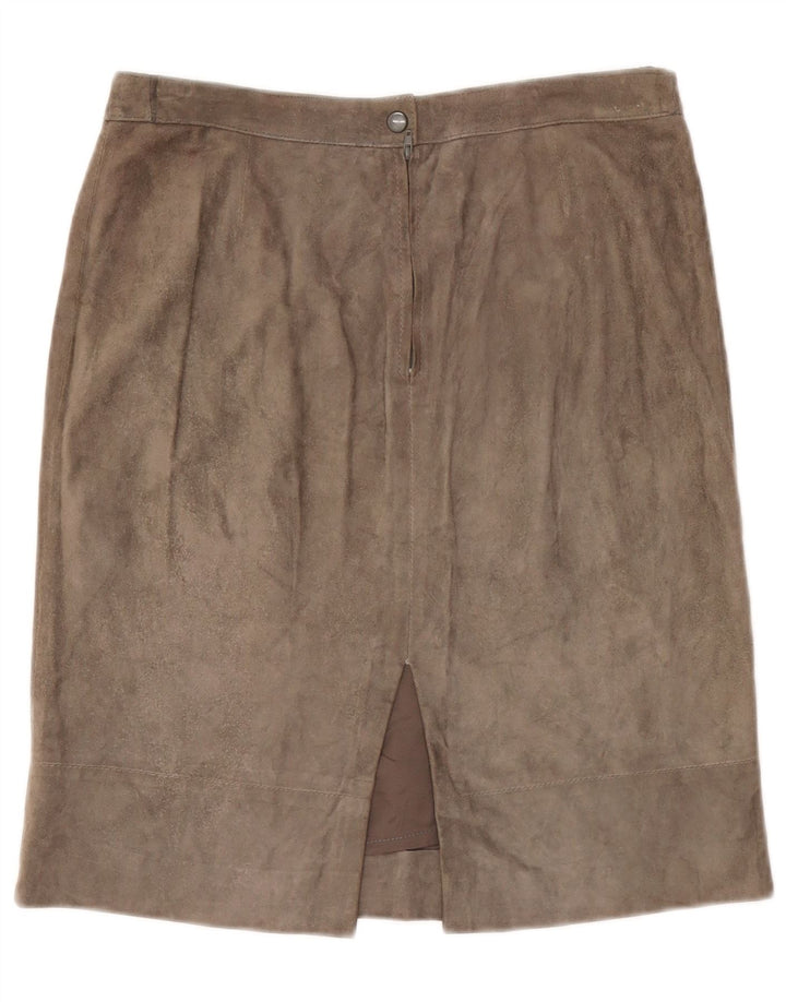 Vintage Womens Suede Skirt W30 Medium Grey