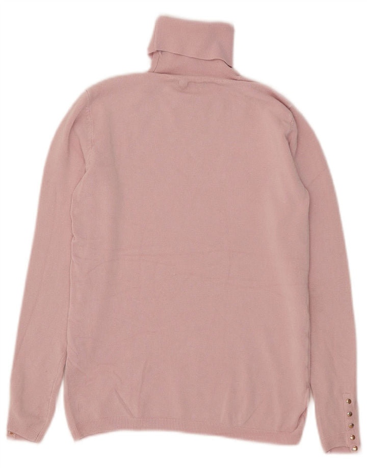 Zara Womens Roll Neck Jumper Sweater UK 10 Small Pink Viscose