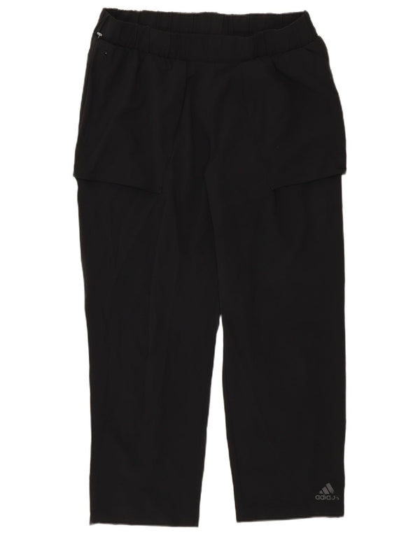Adidas Womens Crop Tracksuit Trousers UK 12/14 Medium Black Sports