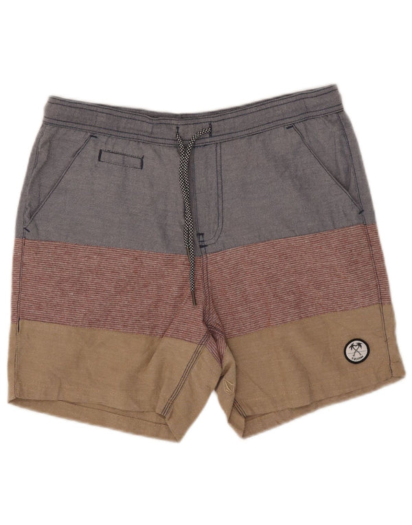 Volcom Mens Casual Shorts W32 Medium Multicoloured Colourblock Cotton