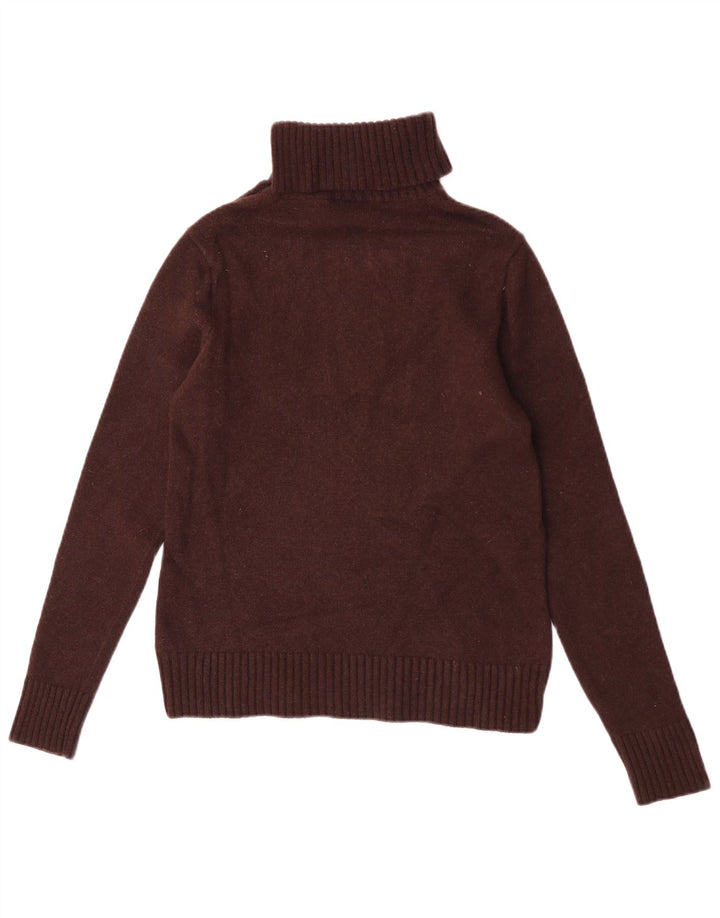 Ralph Lauren Womens Roll Neck Jumper Sweater UK 14 Large Brown Wool