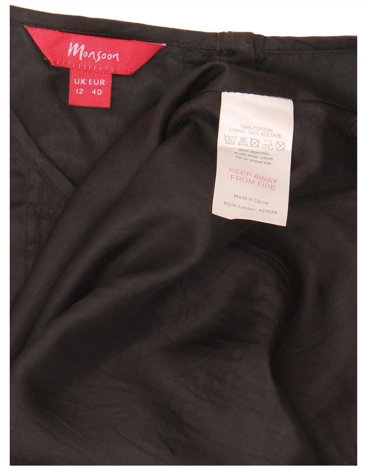 Monsoon Womens Sheath Dress UK 12 Medium  Black Cotton