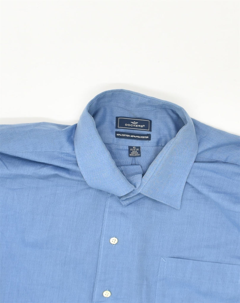 DOCKERS Mens Shirt Size 17 17 1/2 XL Blue Cotton | Vintage Dockers | Thrift | Second-Hand Dockers | Used Clothing | Messina Hembry 