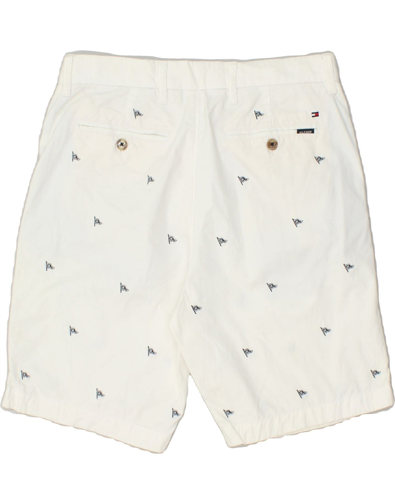 TOMMY HILFIGER Mens Graphic Chino Shorts W30 Medium White Spotted Cotton Vintage Tommy Hilfiger and Second-Hand Tommy Hilfiger from Messina Hembry 