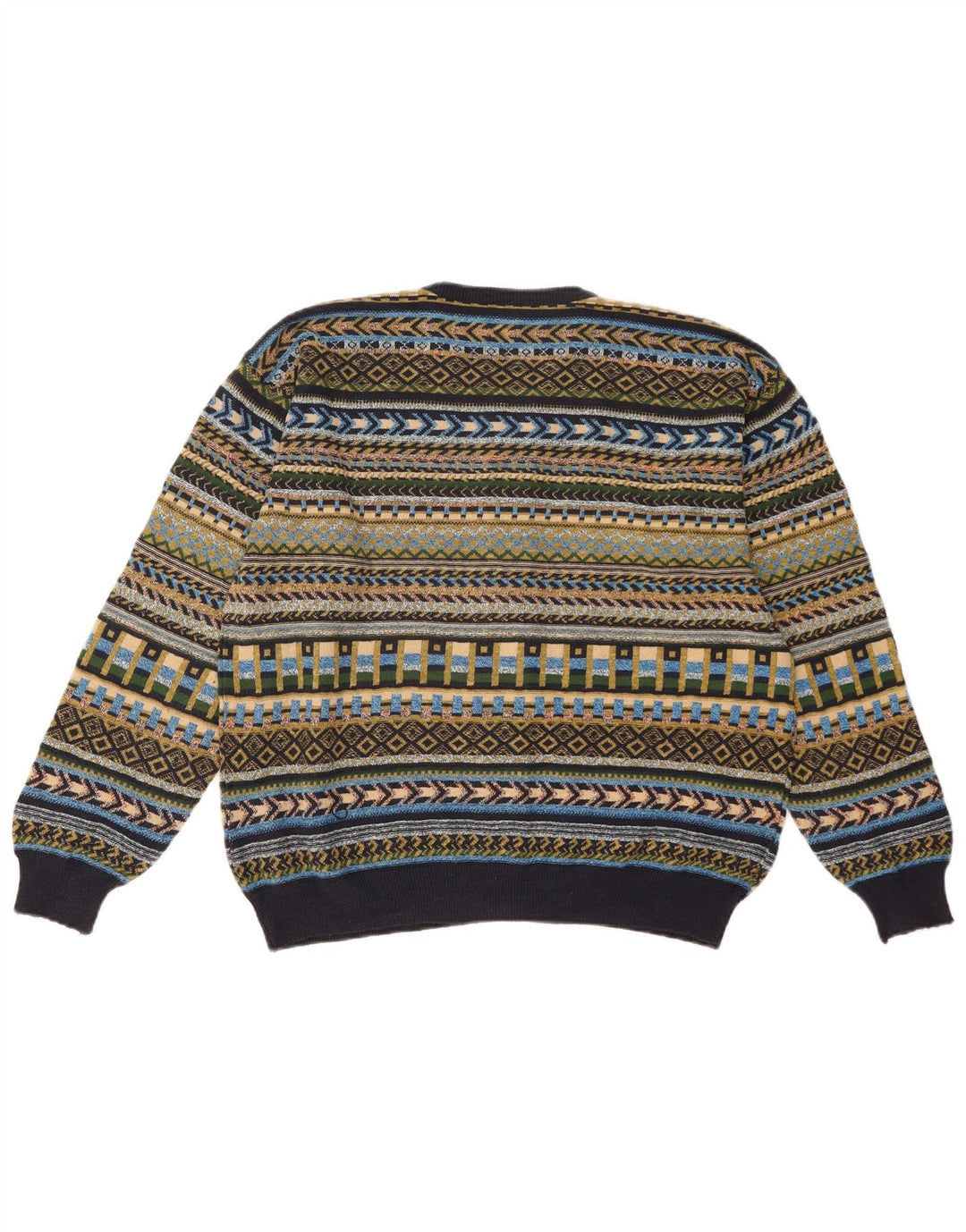 Vintage Womens Cardigan Sweater UK 16 Large Multicoloured Geometric