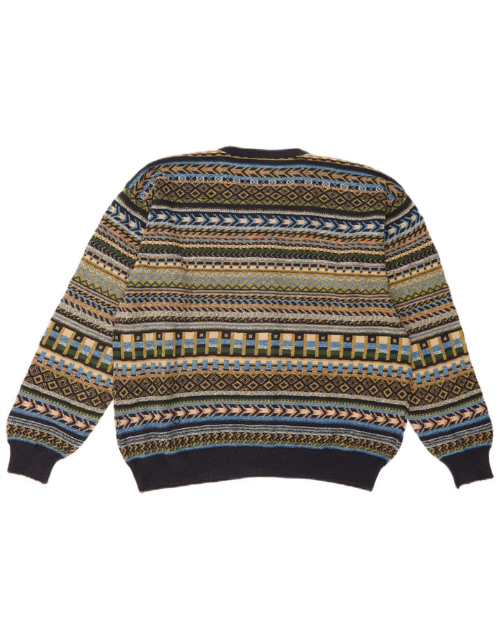 Vintage Womens Cardigan Sweater UK 16 Large Multicoloured Geometric