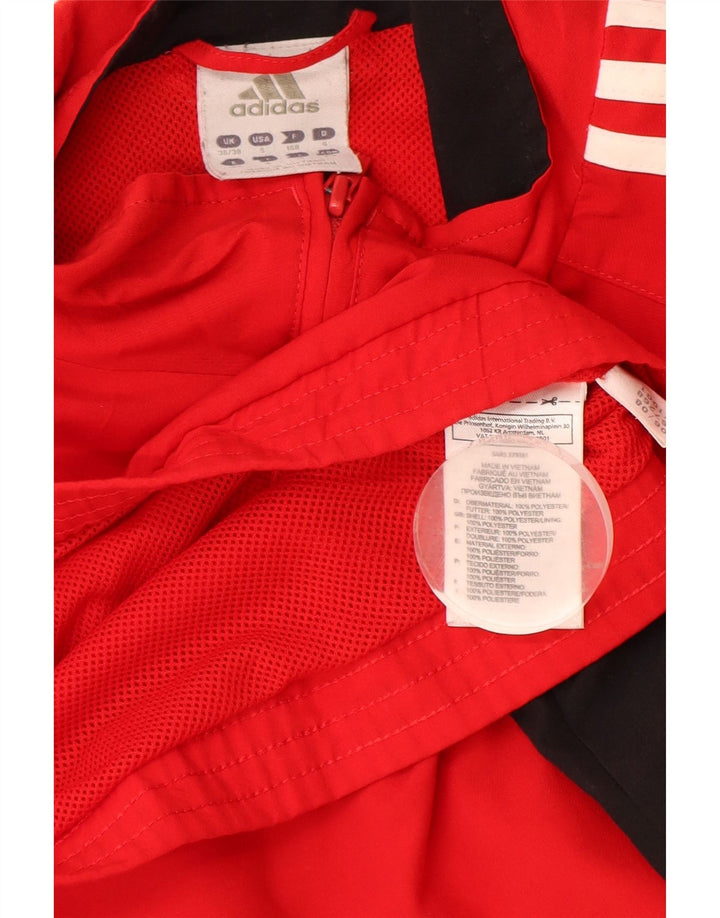 Adidas Mens Tracksuit Top Jacket UK 36/38 Small Red Colourblock Polyester