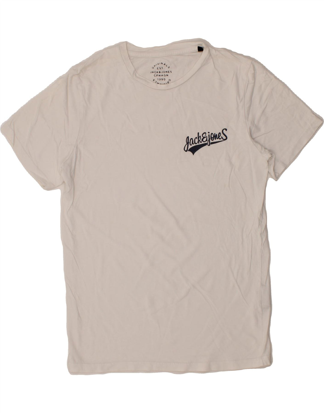 JACK & JONES Mens T-Shirt Top Small White Cotton Vintage Jack & Jones and Second-Hand Jack & Jones from Messina Hembry 