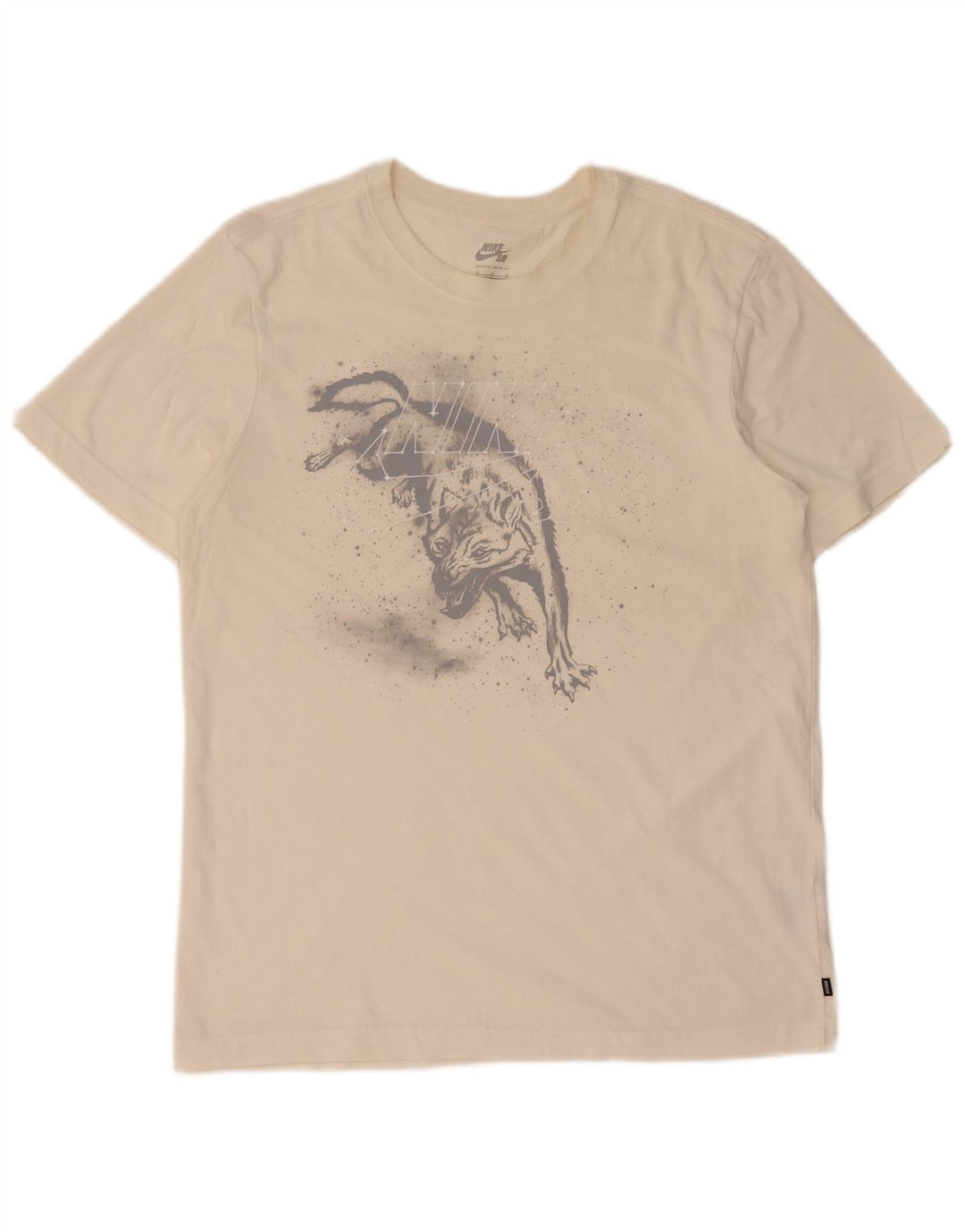 Nike Mens Dri Fit Graphic T-Shirt Top Medium White Cotton