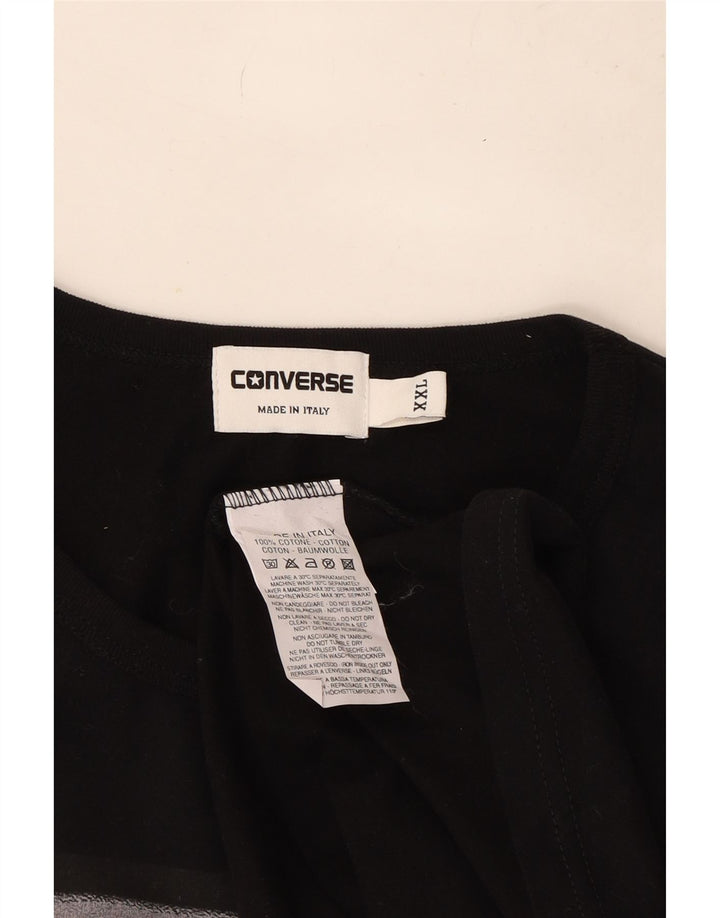 Converse Mens Graphic Top Long Sleeve 2XL Black Cotton