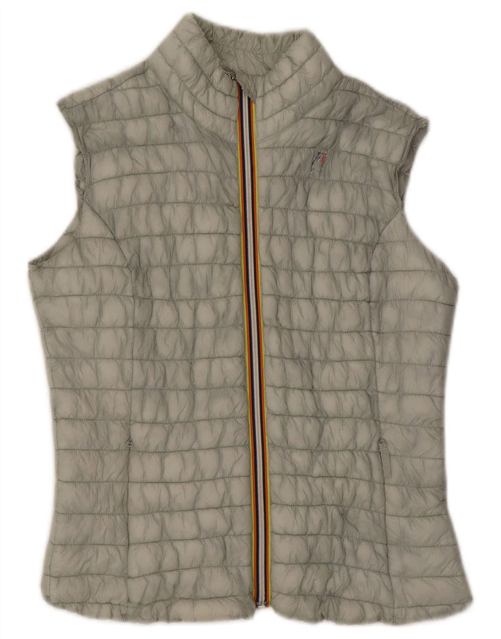 K-WAY Womens Padded Gilet UK 12 Medium Grey