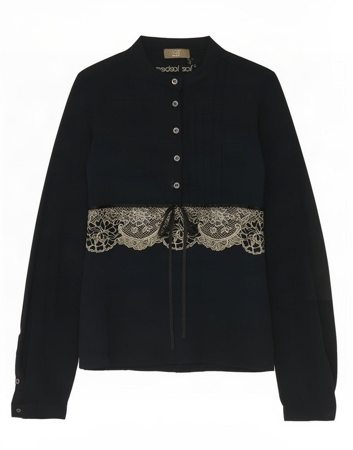 Iceberg Womens Shirt Blouse IT 42 Small Black Modal