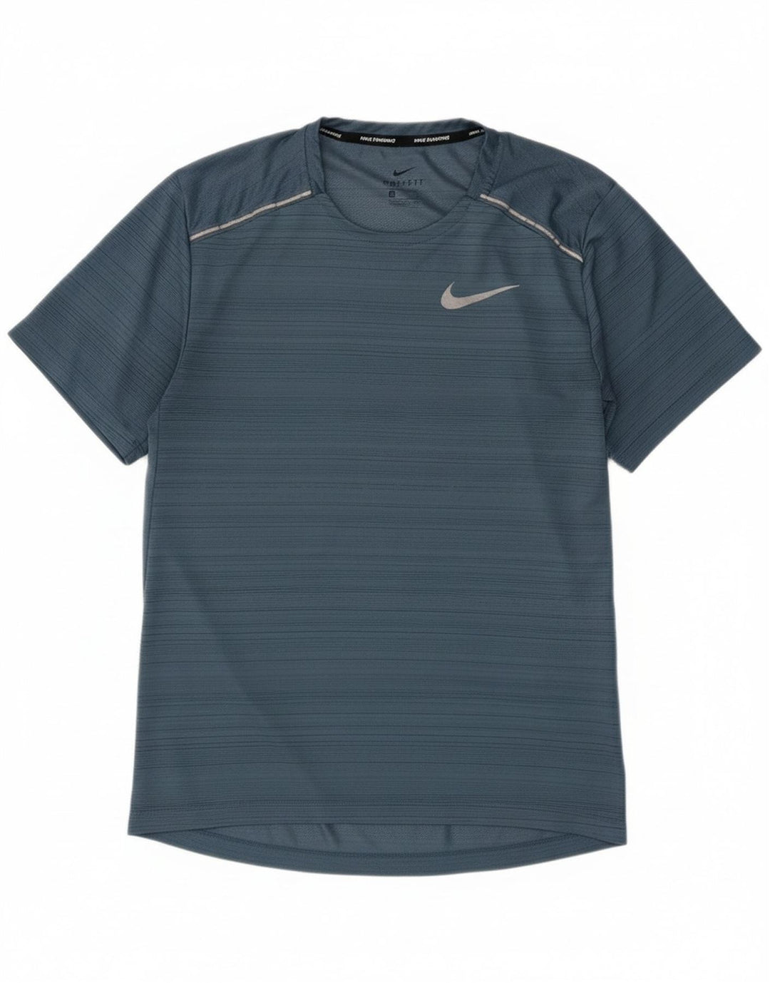 Nike Mens Dri Fit T-Shirt Top Small Blue Striped Polyester