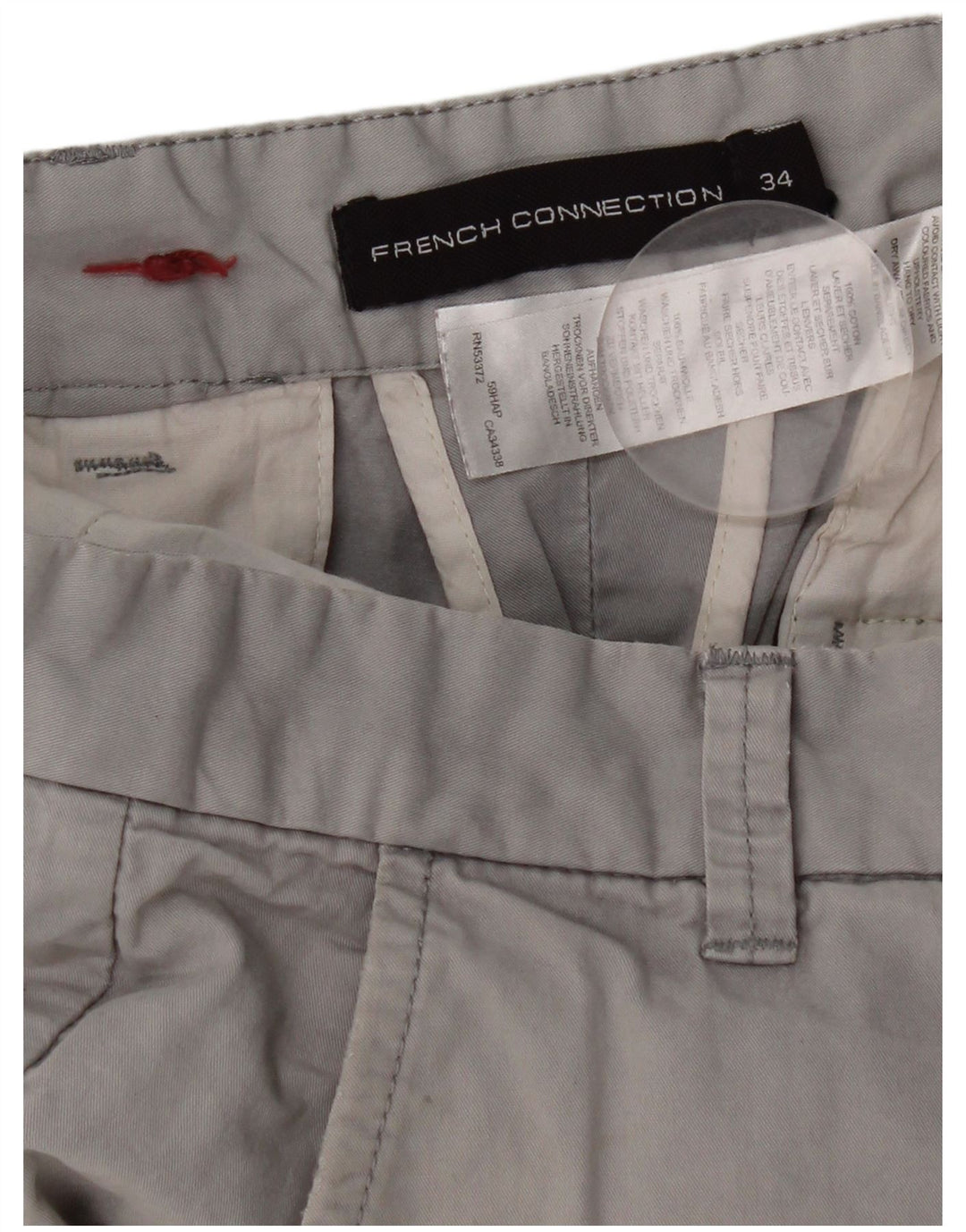French Connection Mens Chino Shorts W34 Large Grey Cotton