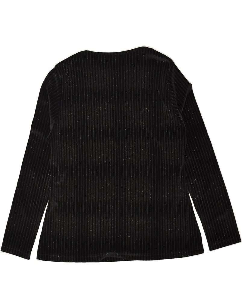 VINTAGE Womens Top Long Sleeve UK 14 Medium Black Flecked | Vintage Vintage | Thrift | Second-Hand Vintage | Used Clothing | Messina Hembry 