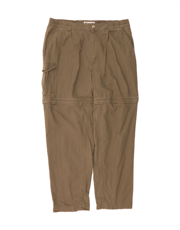 COLUMBIA Womens Slim Cargo Trousers US 16 2XL W36 L29 Beige Polyester Vintage Columbia and Second-Hand Columbia from Messina Hembry 