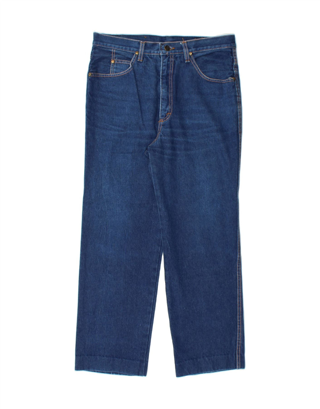 VINTAGE Womens Crop Straight Jeans W30 L26 Blue Cotton Vintage Vintage and Second-Hand Vintage from Messina Hembry 