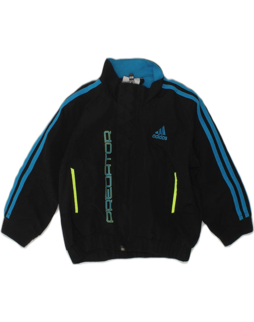 ADIDAS Baby Boys Graphic Tracksuit Top Jacket 6-9 Months Black Polyester | Vintage Adidas | Thrift | Second-Hand Adidas | Used Clothing | Messina Hembry 