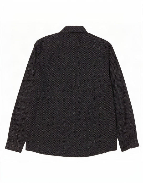 Angelo Litrico Mens Shirt Size 45/46 2XL Black Spotted Cotton