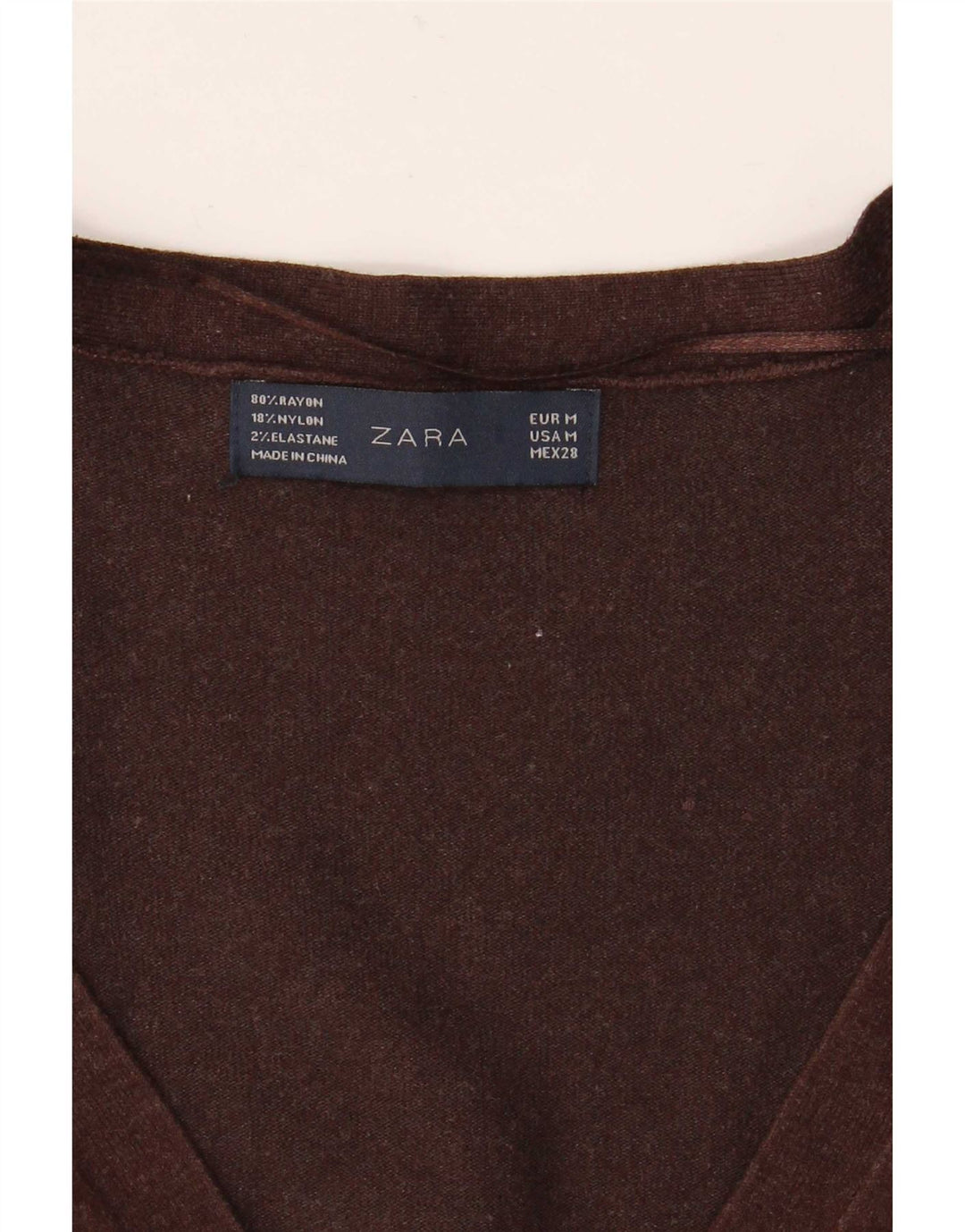 Zara Womens Cardigan Sweater UK 12 Medium Brown Rayon