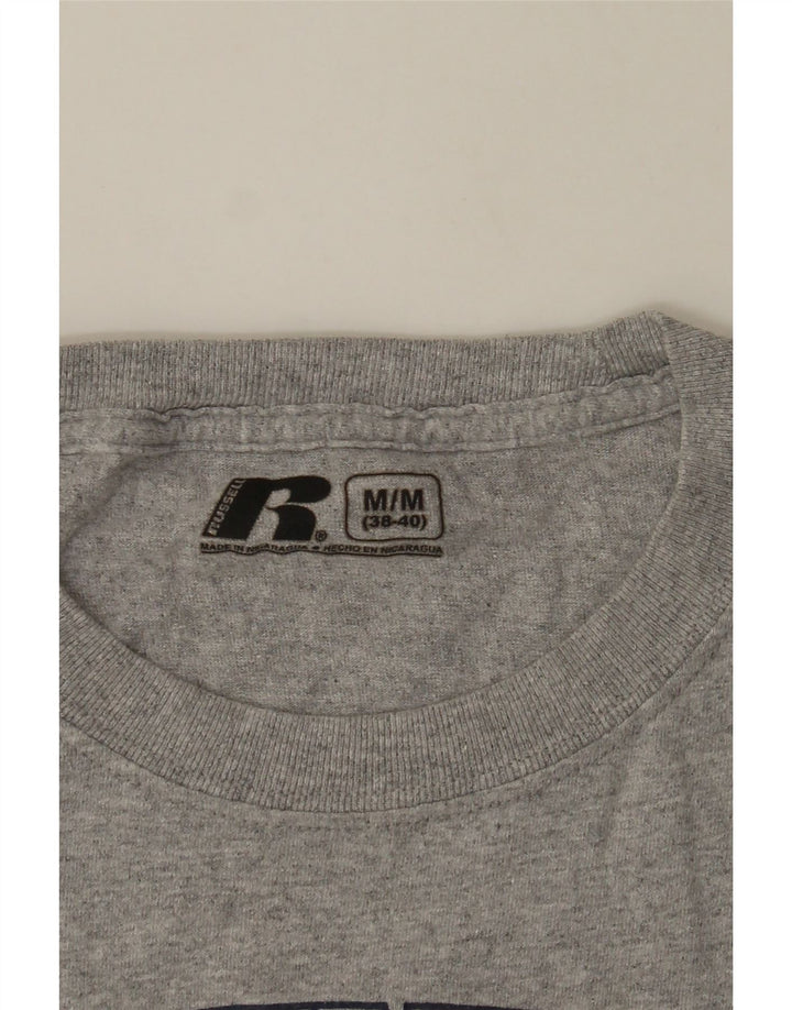 RUSSELL ATHLETIC Mens Graphic T-Shirt Top UK 38/40 Medium Grey Vintage Russell Athletic and Second-Hand Russell Athletic from Messina Hembry 