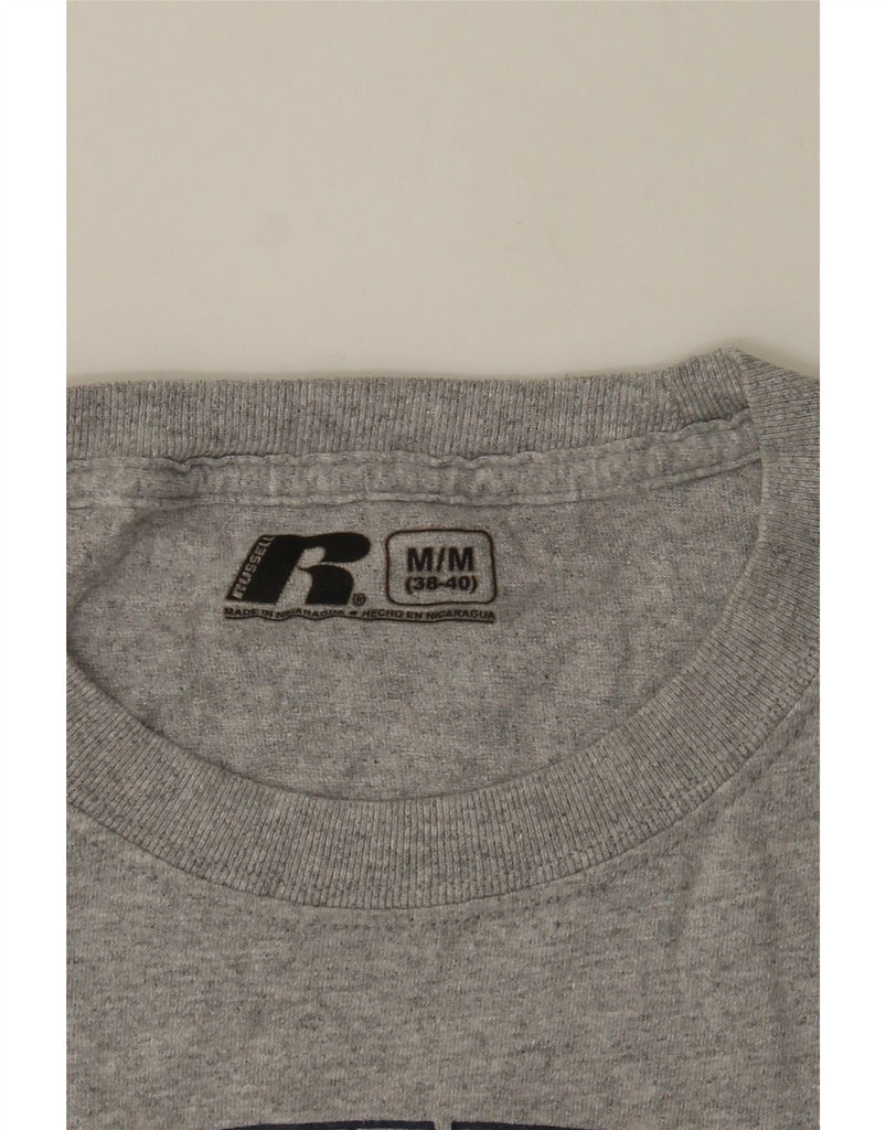 RUSSELL ATHLETIC Mens Graphic T-Shirt Top UK 38/40 Medium Grey Vintage Russell Athletic and Second-Hand Russell Athletic from Messina Hembry 