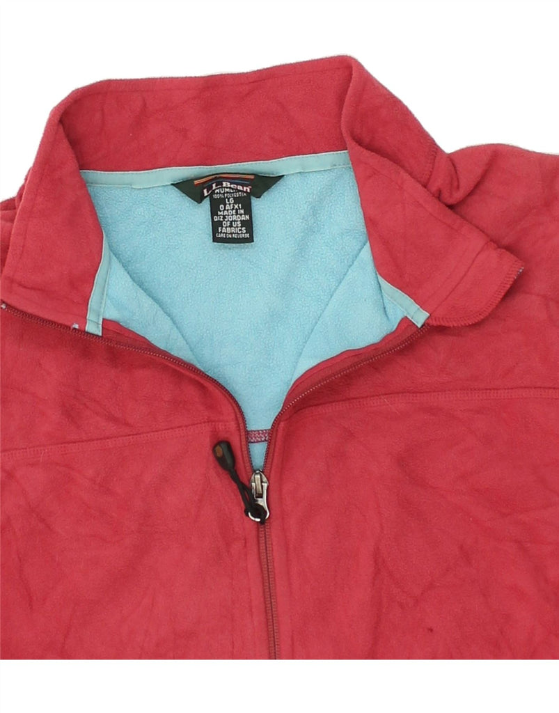 L.L.BEAN Womens Fleece Jacket UK 16 Large Red Polyester | Vintage L.L.Bean | Thrift | Second-Hand L.L.Bean | Used Clothing | Messina Hembry 