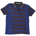 Hugo Boss Mens Polo Shirt Large Blue Striped Cotton