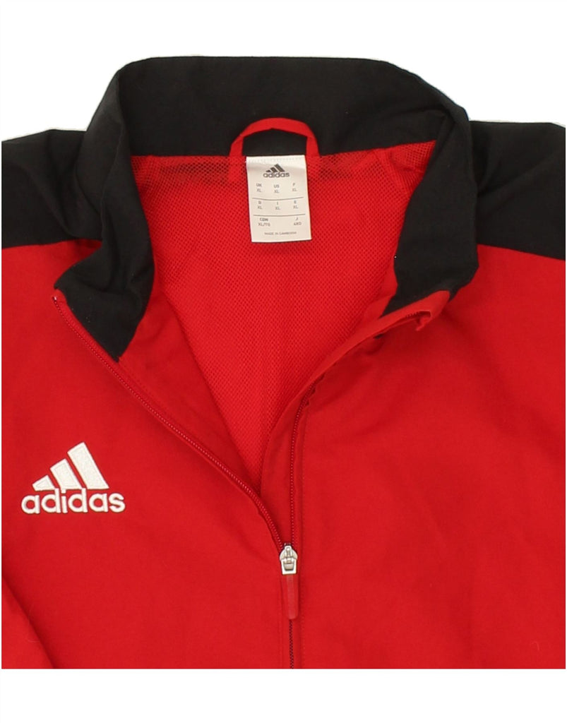 ADIDAS Mens Graphic Tracksuit Top Jacket XL Red Polyester | Vintage Adidas | Thrift | Second-Hand Adidas | Used Clothing | Messina Hembry 