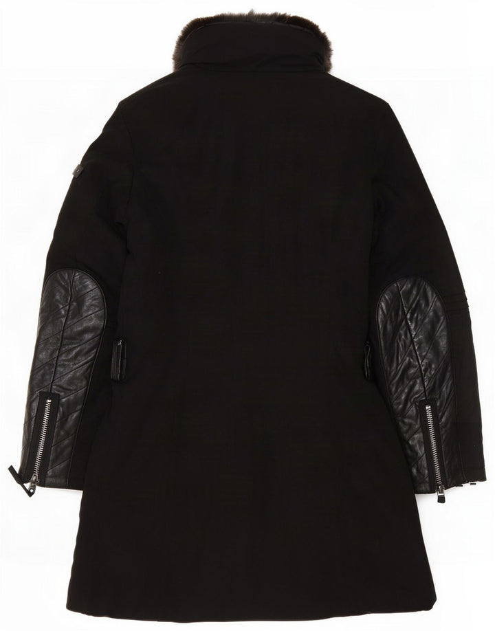PEUTEREY Womens Padded Parka Jacket IT 44 Medium Black Wool