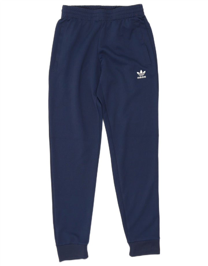 Adidas Mens Tracksuit Trousers Joggers XS Navy Blue Polyester