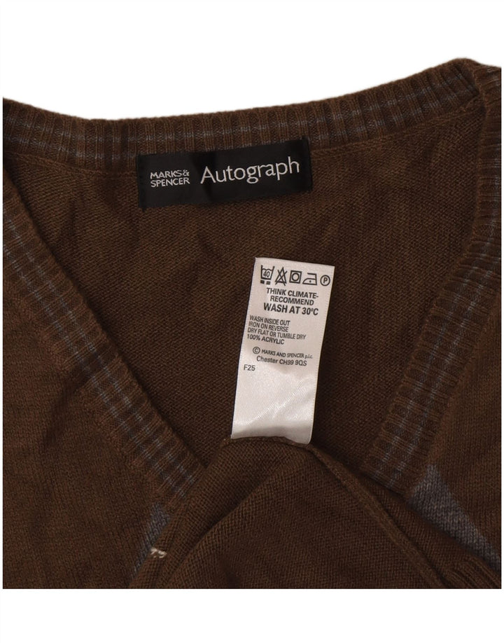 Marks & Spencer Mens Autograph Vest Tank Top Large Brown Classic