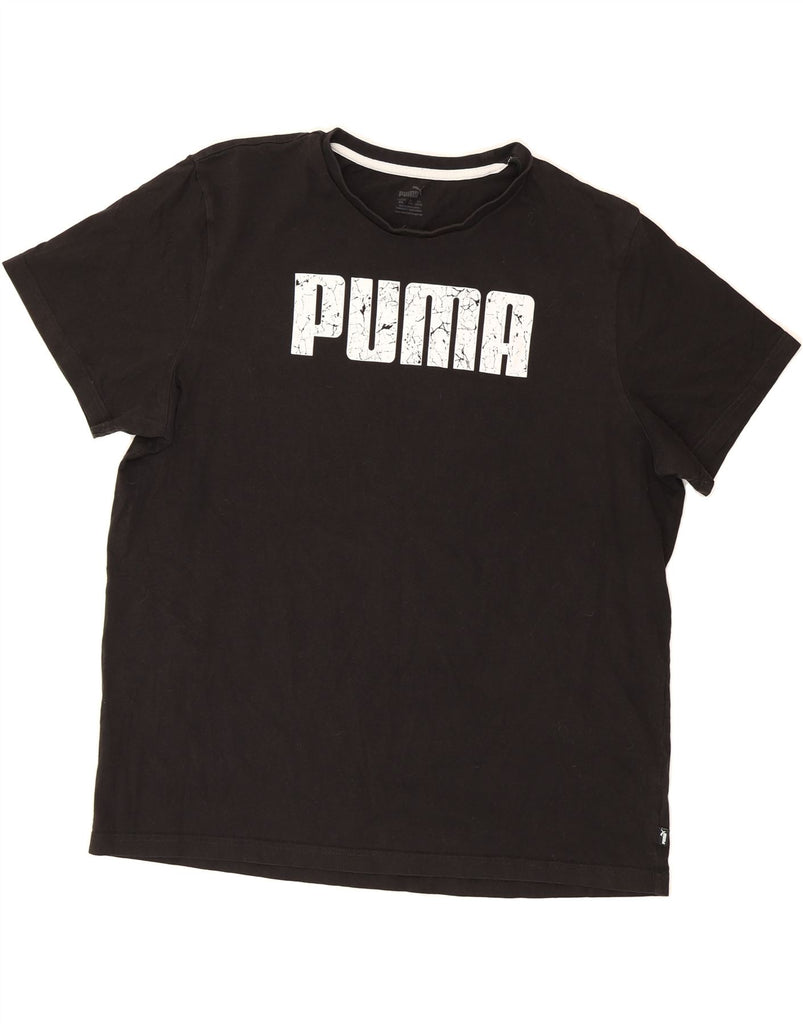 PUMA Mens Graphic T-Shirt Top 2XL Black Cotton Vintage Puma and Second-Hand Puma from Messina Hembry 