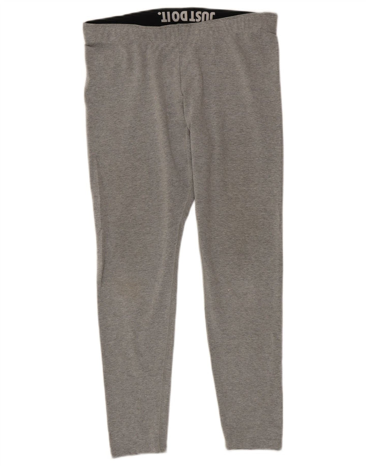 NIKE Womens Graphic Leggings UK 14 Large Grey