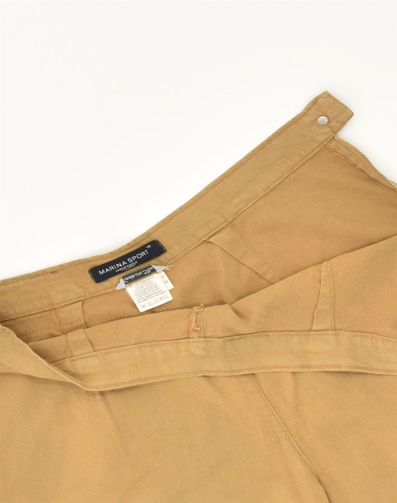 MARINA RINALDI Womens Tapered Casual Trousers W32 L28 Brown Cotton | Vintage Marina Rinaldi | Thrift | Second-Hand Marina Rinaldi | Used Clothing | Messina Hembry 