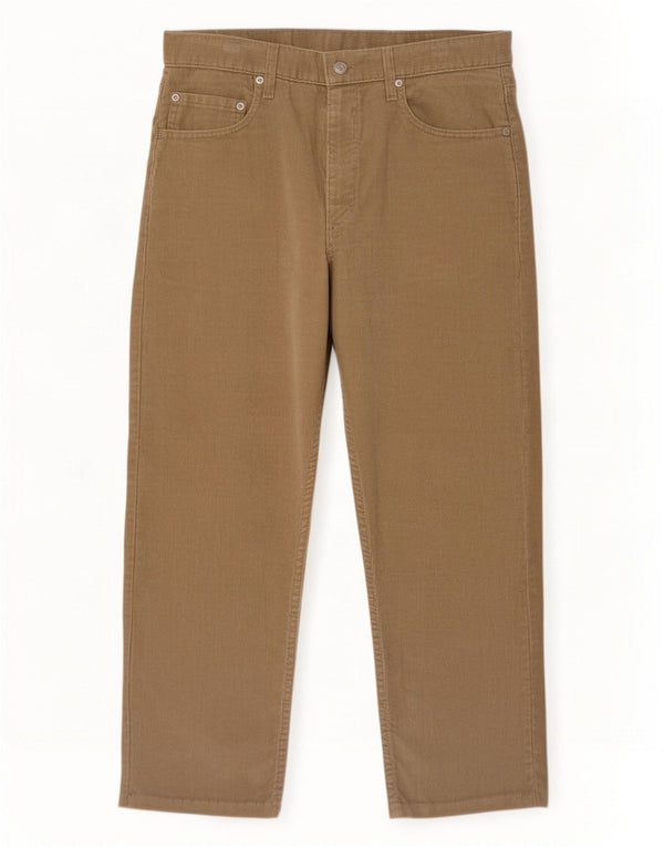 Levi's Mens 505 Crop Regular Fit Corduroy Trousers W34 L25 Khaki Cotton