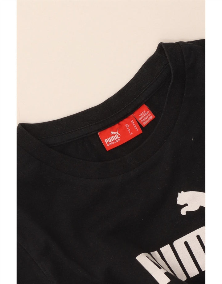 Puma Womens Graphic T-Shirt Top UK 8 Small Black