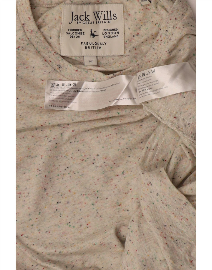 Jack Wills Mens T-Shirt Top Medium Beige Flecked Cotton