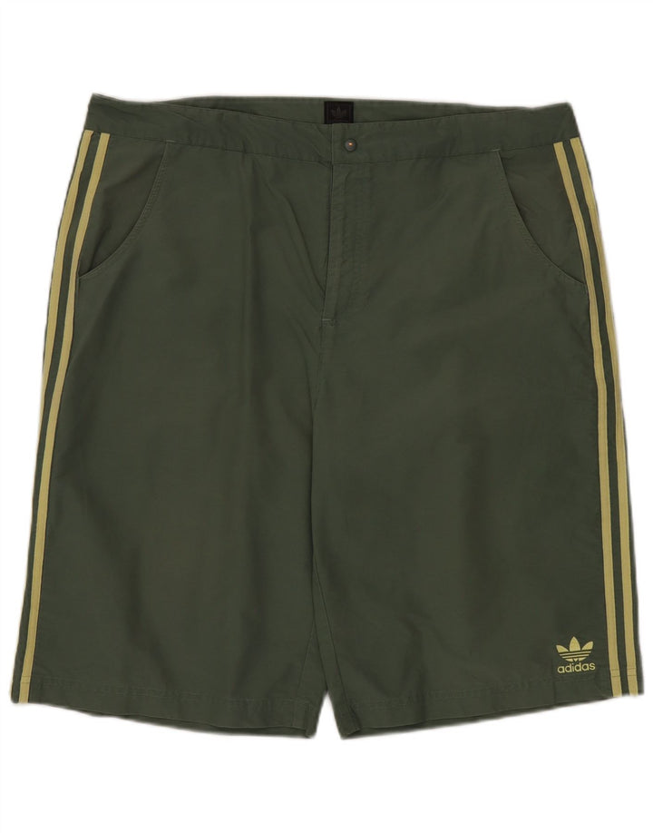 Adidas Mens Shorts XL W40  Green Colourblock Cotton
