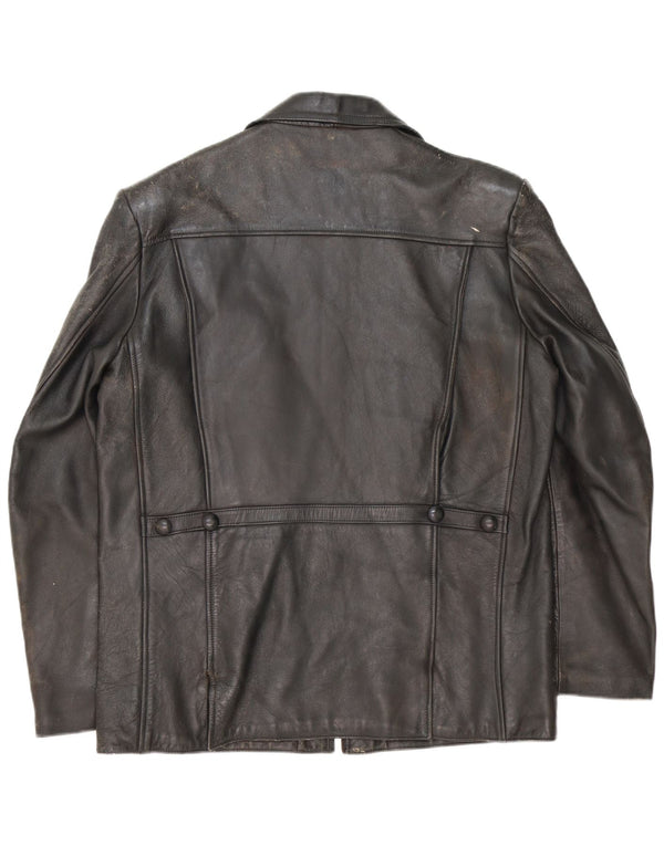 Vintage Mens Leather Jacket UK 40 Large Black